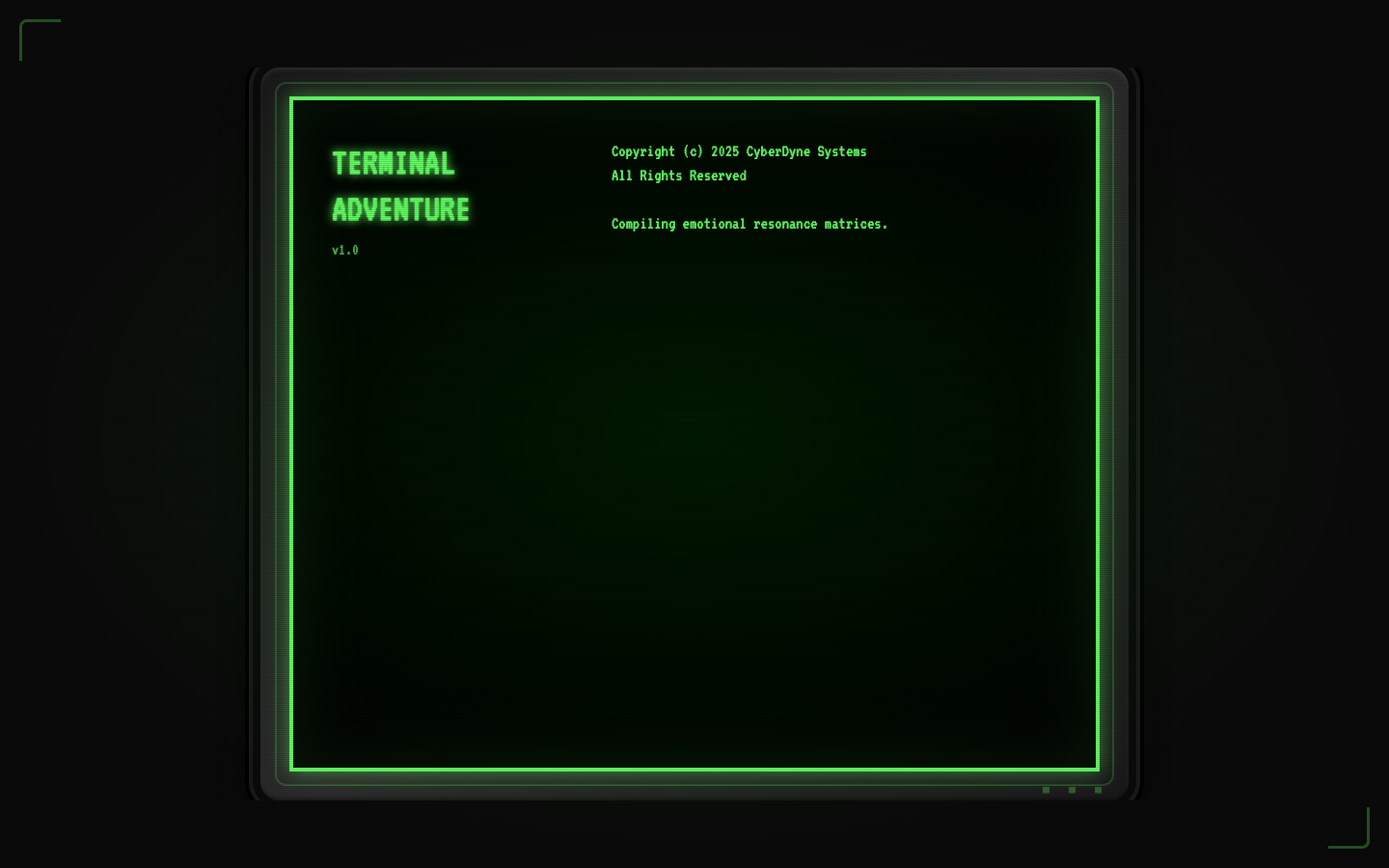 Terminal Adventure Boot Screen