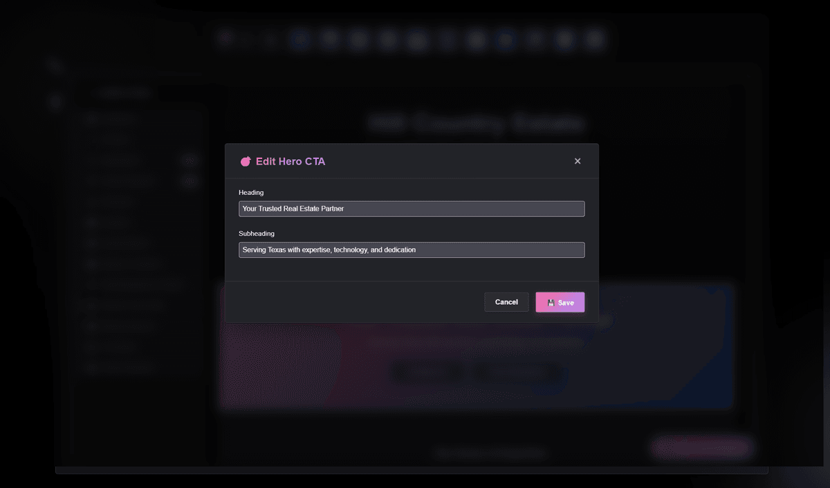 Hero Section Editor