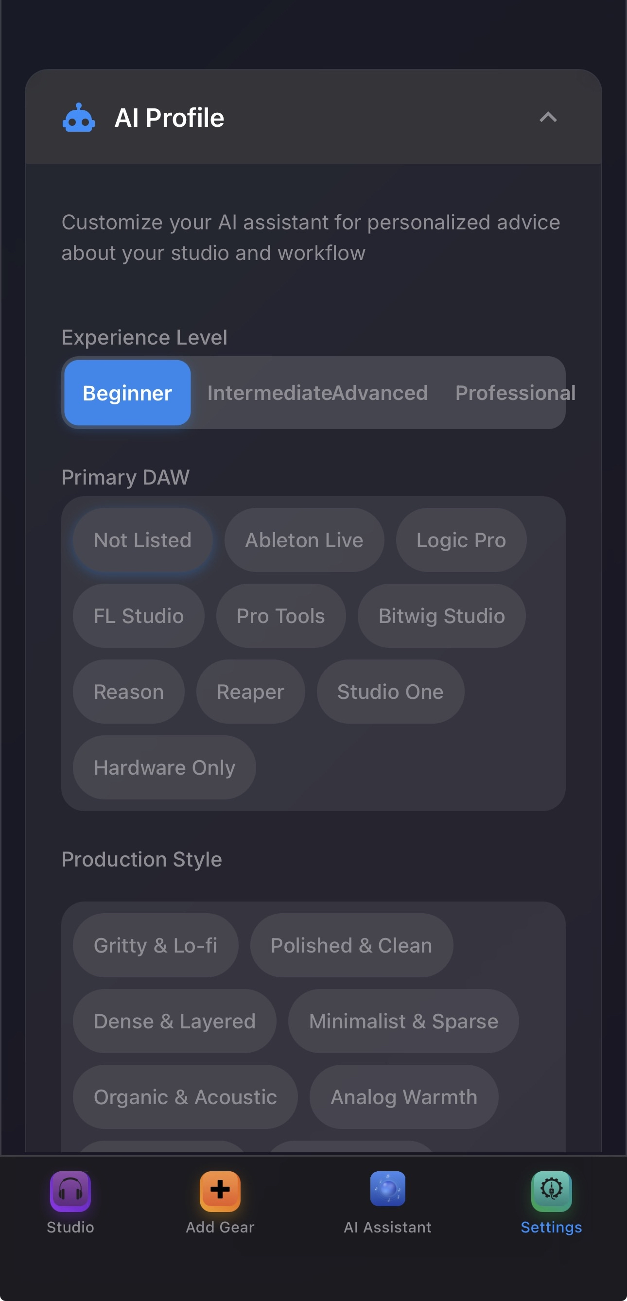 AI Profile Customization