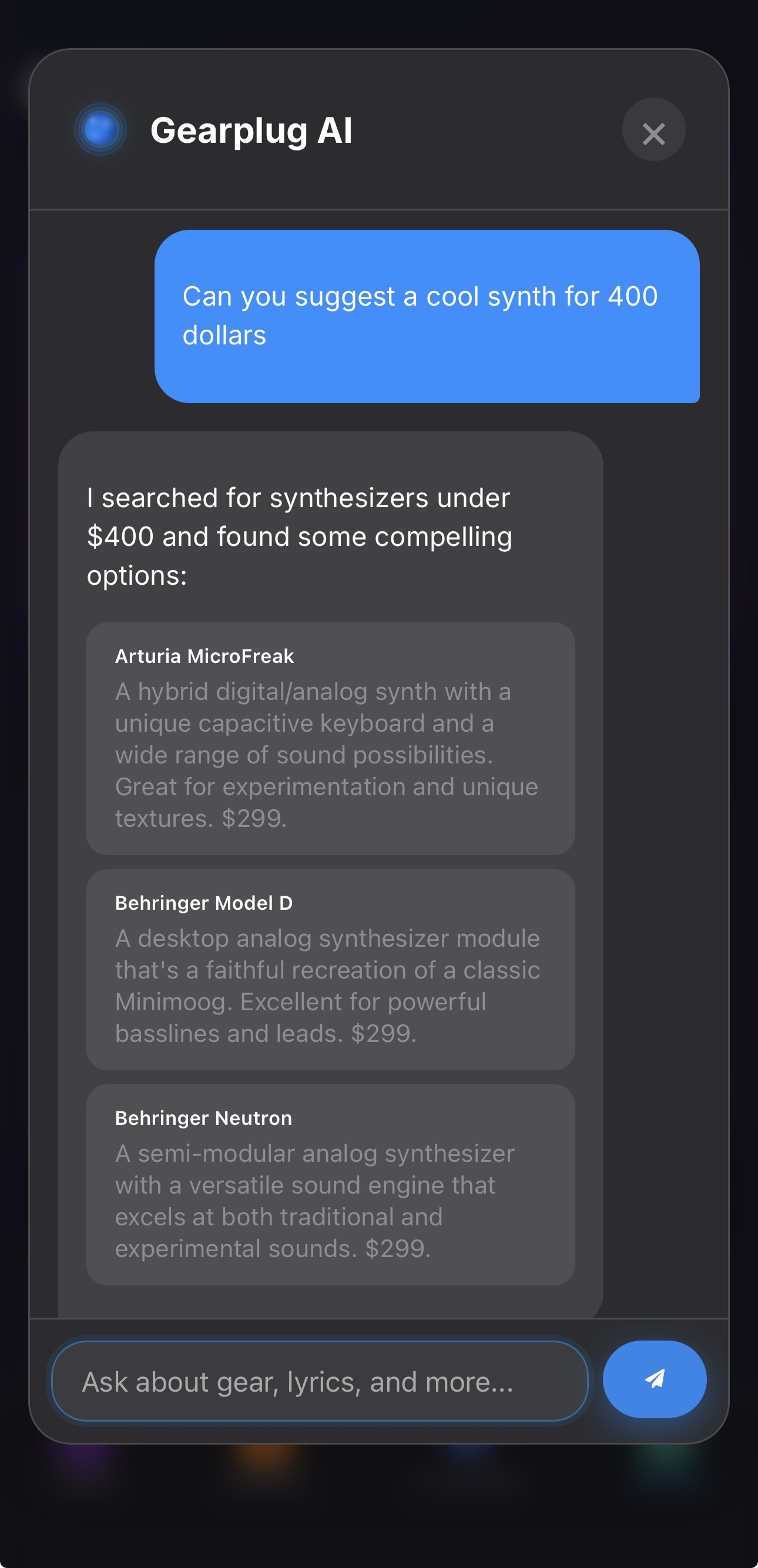 AI Synth Recommendations