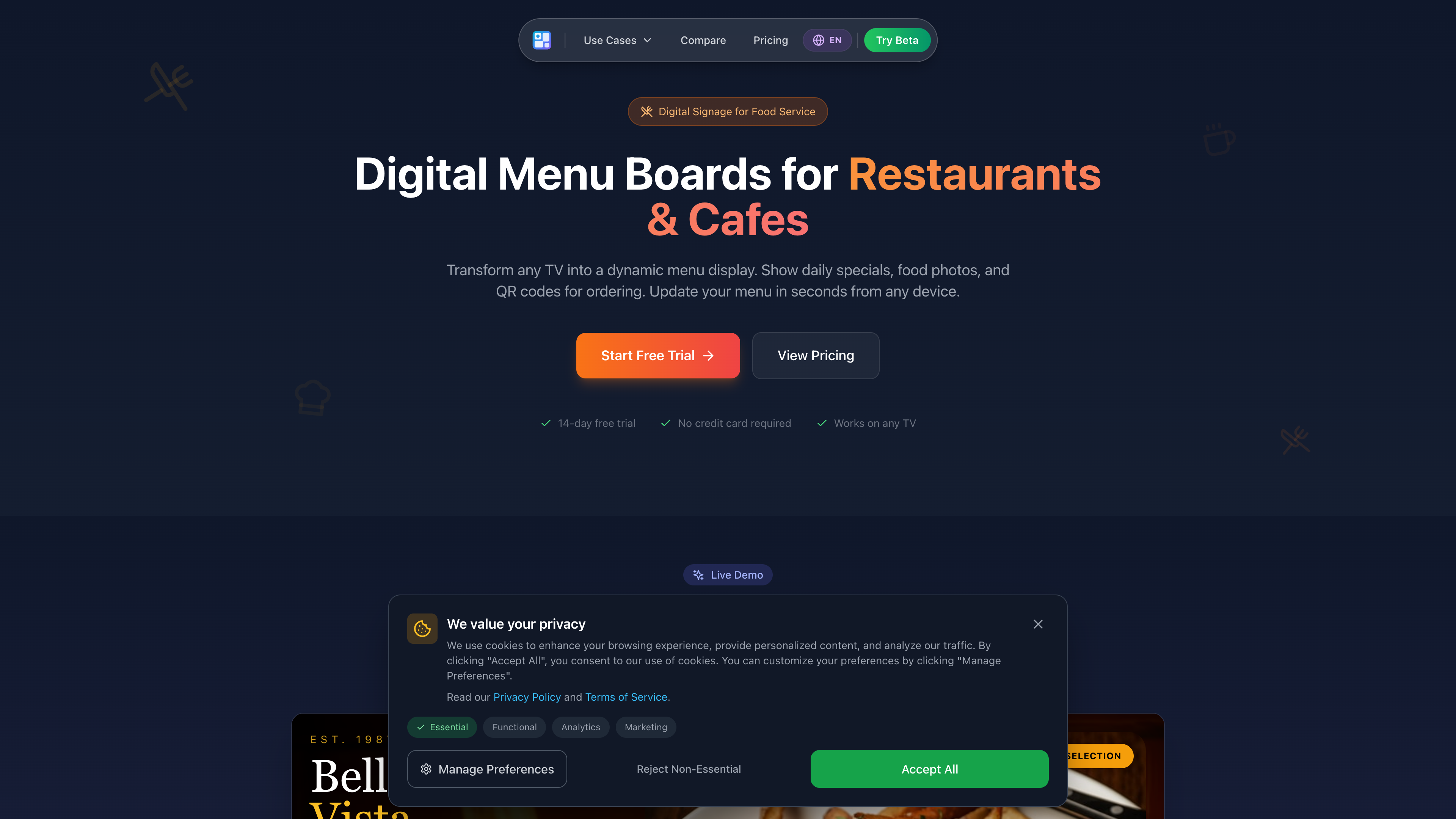 Restaurant Use Case